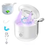 Ultrasonic Retainer Cleaner Machine, JeaTone 48kHz Portable Rechargeable Dental Cleaning Pod with 3 Modes, 200ML Ultrasonic Dental Cleaner for Aligner, Nightguards, Braces, Mouthguards, Jewelry Use