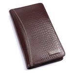 HAMMONDS FLYCATCHER Genuine Leather Passport Cover, Passport Holder for Men and Women - Travel Accessories Document Organizer, RFID Protected Passport Wallet with Card Slots for Trips - Croc Brown