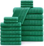 Casa Platino 100% Cotton Bathroom Towels Set Includes Large Bath Towel Set of 6 (30"x 60"), 6 Hand Towels & 6 Washcloths, Quick Dry 100% Cotton Bath Towels for Bathroom – Emerald