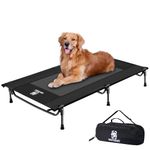 OneTigris Elevated Dog Bed, Outdoor Dog Cod Large Raised Dog Bed with Chew Proof Mesh, No-Slip Portable Dog Cot for Indoor & Outdoor Portable (M)