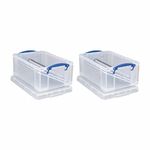 Really Useful Storage Box 9 Litre Pack of 2 - Color: Clear