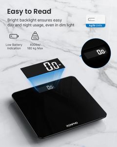 RENPHO Digital Bathroom Scale – High Precision, LED Display, Black