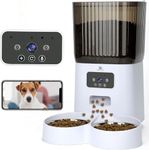 Automatic Cat Feeder with Camera, 5L Timed Pet Feeder Dry Food Dispenser for Cats & Dogs with APP Control, 2.4G WiFi Dog Feeder with 2 Way Audio, Perfect for Cats and Small Dogs