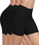 BESTENA Slip Shorts Seamless Smooth Workout Yoga Bike Shorts for Women Under Dresses, 3pack Black+black+black #01, XX-Large