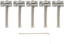 Musiclily Pro 17mm Steel Bass Bridge Saddles for 5-String Precision and Jazz Bass, Chrome (Set of 5)