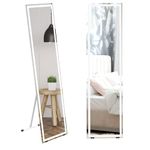 HOMCOM Full Length Mirror with LED Lights, 150x40cm Floor Mirror, Free Standing, Wall Mounted or Leaning, Full Size Body Mirror with Dimmable and 3 Colour Lighting for Bedroom, 32W, White