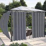 OutdoorLines Waterproof Outdoor Curtains for Patio - Windproof Tab Top Gazebo Curtain Panels - Privacy Sun Blocking Outside Curtain Set for Porch, Pergola and Cabana 54 x 84 inch, Gray, 2 Panels