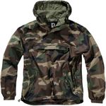 Brandit Summer Windbreaker Rain Jacket Anorak Training Jacket S to 5XL, woodland, Large