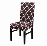 House of Quirk Polyester Stretch Removable Washable Elastic Chair Cover, Brown Diamond