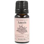 Nikura Amyris Essential Oil - 10ml | 100% Pure Natural Oils | Perfect for Sleep, Cleansing Skin, Diffusers, Aromatherapy | A Great Insect Repellent, Clean Home | Vegan & UK Made