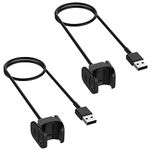 2PACK Charger for Fitbit Charge 3 / Charge 4 Heart Rate (3.3ft), JCSMARTEC Replacement Charging Cable Clip Cradle Dock Station