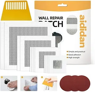 Drywall Patch Kit,12 Pcs Aluminum Drywall Repair Kit for Holes, 2/4/6/8 inch Self Adhesive Fiberglass Wall Hole Patch Kit for Drywall, Sheet Rock, Aluminum Metal Sheetrock Ceiling Dry Wall Patch