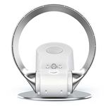 BJZlamp Electric Mute Fan with Remote Controlled Bladeless Powerful Soft Wind Wall Fan for Home Desktop Tower Fan 180 Deg Swinging,Silver