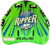 RAVE Sports Ripper XP Quick Connect Inflatable 3 Person Rider Towable Pull Behind Water Sport Raft Tube Float for Tubing and Boating, Green