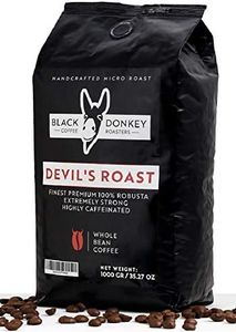 DEVIL'S ROAST | 1KG Café Natural En Grano Extremadamente Fuerte | Espresso Altamente Cafeinado | Black Donkey Coffee Roasters