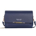 Ladies Small Shoulder Bag, Pu Leather Shoulder Bag, Small Mobile Phone Shoulder Bag, Passport Mobile Phone Case With Card Pocket, Adjustable Detachable Shoulder Strap. (Blue)