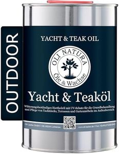 OLI-NATURA Yacht & Teak Oil 1 Litre - Premium UV-Protecting Deep Wood Oil for Outdoor Applications, Colour: Teak