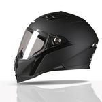 TVS Racing Anti Matter Full Face Helmet for Bike & Motorcycle Riders-DOT & ISI Certified-Lightweight ABS Shell, UV Resistant-Ventilated Comfort Liner, Quick-Release Visor & Chin Strap (Matt Black/XL)