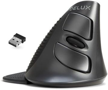 DeLUX Ratón Vertical ergonómico inalámbrico, 2.4G con Receptor USB, 3 dpi Ajustables (800-1200-1600 dpi), 6 Botones, reposamuñecas extraíble, ratón óptico para Ordenador portátil (M618GX)
