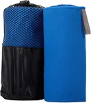 BIRDROCK HOME Multi-Purpose Microfiber Towel for The Beach, Travel, Pets or Camping - Large 31 x 63” - Blue - Quick-Dry - Absorbent Lightweight Compact - Mesh Bag - Kids Hiking Outdoor