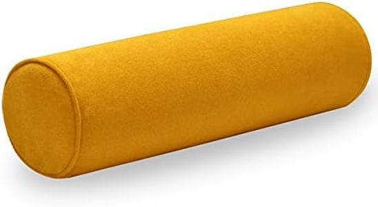 Velvetcossy Cylinder Round Memory Foam Support Pillows 24X6 Cervical Neck Roll Pillow with Pillowcase Soft, Comfortable and Breathable for Sleeping, Chair, Car, Sofa，Travel Yellow