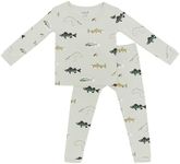 KYTE BABY Toddler Pajama Set - Pjs for Toddlers Made of Soft Rayon Made From Bamboo (Fishing, 8)