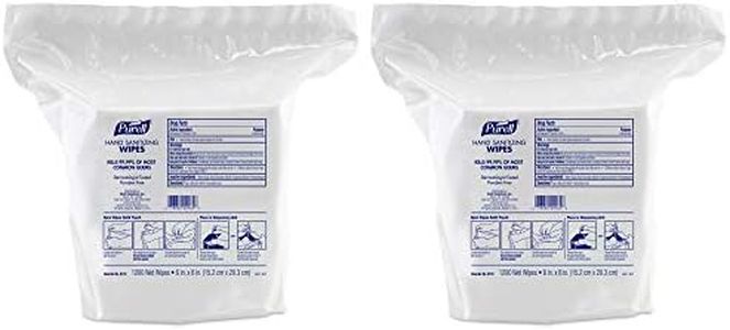 PURELL Hand Sanitizing Wipes, Alcohol Free Formula, 1200 Count Wipes Refill for PURELL High Capacity Wall and Floor Stand Wipes Dispenser (Pack of 2) - 9118-02