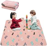 Portable Baby Play Mat Machine Washable, Foldable Crawling Mat for Floor 43x43” Baby Playpen Mat, Soft Non Slip Non-Toxic Playmats for Infants, Kids Tent Mat Square