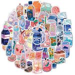 Vibrant Flavor Beverage Stickers for Boys Girls Teens, Trendy Waterproof Vinyl Stickers for Laptop Flasks Water Bottle Bike Notebook Cup Scrapbook, Cartoon Drink Decals Pack[Beverage - 50Pcs]