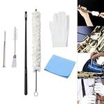 MuzcYM 7pcs Flute Saxophone Clarinet Cleaning Kit Instrument Repairing Care Set with Cotton Cleaning Brush/Double End Dust Brush/Flute Cleaning Rod/Screwdriver/Gloves/Cleaning Cloth