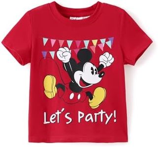 Disney Mickey Mouse Shirts Short Sleeve Birthday Boy Shirt Cotton Toddler Boys T-Shirt Long Lasting Graphic Tops Kids Tees Summer Outfit 12-13 Years
