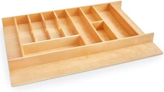 Rev-A-Shelf Wood Trim-to-Custom-Fit Utensil Drawer Insert Organizer, 33.11" x 21.97" - Spoons, Forks, Silverware, and Cutlery Drop-In Storage Tray for Kitchen Cabinet Organization, 4WUTCT-36-1