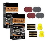 Restowipes Headlight Restoration Kit, Restowipes Headlight Restore Cleaning Wipes, Resto Wipes Headlight Restoration Kit for Car, Polish Headlights Lens Restore Cleaner (2 Set)