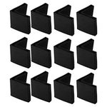 uxcell 50mm x 50mm Angle Iron Foot Pads L Shaped PVC Furniture Desk Leg Caps End Covers Floor Protector Black 12 Pcs