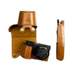 kinokoo Sony A6400 Case PU Leather Protective Case Cpmpatible for Sony A6400 A6100 A6000 A6300 with 16-50mm Lens Camera Brown