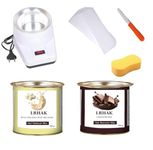 LRHAK Women Wax Heater Waxing Combo Wax Machine White Chocolate Cream Wax (550 Gm) Chocolate Waxing Combo (550 Gm), Strips (70pcs), Spatula(Kinfe),Sponge) (Wax Kit, Waxing Combo),Pack Of 6