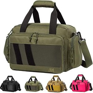 MERALIAN Range Bag Gun Case Bag Deluxe Middle Size,Tactical 2-Pistol Bag Handgun Duffle Bag with Lockable Zipper for Shooting Range.