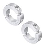 uxcell 2pcs Double Split Clamp-On Shaft Collar for 1-1/8" Shaft, Two-Piece Clamping Collar, 1-7/8" OD, 1/2" Thickness, Aluminum Alloy Set Screw Split Collar Clamp