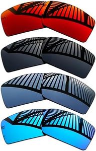 MYCOURAG 4 Pairs Replacement Lenses for Oakley Gascan OO9014 Sunglasses - Solid Black+Titanium+Ice Blue+Fire Red