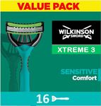 WILKINSON SWORD - Xtreme 3 For Men | Sensitive | Pack of 16 Disposable Razors