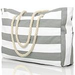 Beach Bags for Women, Large Waterproof Tote Bag with Zipper Waterproof Sandproof Swim Pool Bag Large