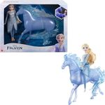 Mattel Disney Frozen Toys, Elsa Fashion Doll & Horse-Shaped Water Nokk Figure, Set Inspired by Disney's Frozen 2 Movie