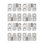 Sayayo Flush Mount Bracket, 8 pcs Stainless Steel Interlocking Furniture Sofa Connector, Photo Frame Hook Picture Hanger Z Clip Bracket for Large Picture Display Art Gallery, CX808-8P