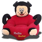 SANA Soft Plush Cushion Baby Sofa Seat Or Rocking Chair for Kids (Use for Baby 0 to 2 Years, (Red-Mouse)