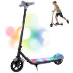 TODIMART Kids Electric Scooter, 10km Range, 6.5" Ultra Light Electric Scooter for Kids Age 8-12 with Colourful Ambient Lighting, Electronic Brake, 3 Speed Mode, Max Speed 16KM/H