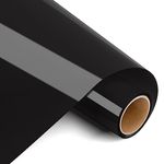 Prime Vinyl Heat Transfer Vinyl 12" x 4ft Iron On Vinyl for T-Shirts, Black HTV for Silhouette Cameo, Cricut Maker, Heat Press Vinyl for Clothes, Hats, Pants, Other Fabrics