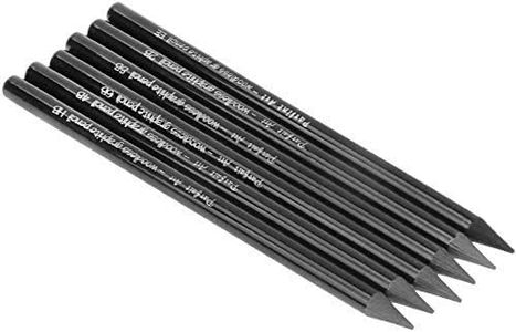 3 -6PCS-2H?2B?4B?8B?6B?HBCharbon de Bois Noir Crayon Surligneur Surligneur Stylo à Charbon Adapté aux Beaux-Arts Idéal pour la Peinture Adapté aux Débutants Professionnels et Artistes-14.5CM (6 pcs)