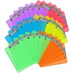 Plastic Clipboards, PANDRI 36 Pack Clear Colored Clipboards, Low Profile Clip Board 12.5 x 9 Inch Standard Letter Size, Office Supplies Classroom Teacher