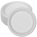 A&K International 7, 9 & 10 inch Sugarcane Bagasse Paper Plates [50/100 Pack] Heavy-Duty Paper Plate,Eco-Friendly Paper Plates-Disposable Plates- Biodegradable Plate (9 inch-100 Pack)