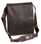 Gents Leather Bag Messenger Shoulder Cross Body ipad Record News Boy Man Bag A41 Brown